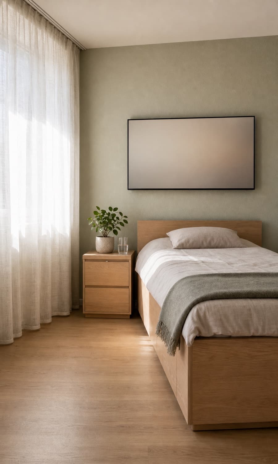 Healthcare room with a Guest TV on the wall.